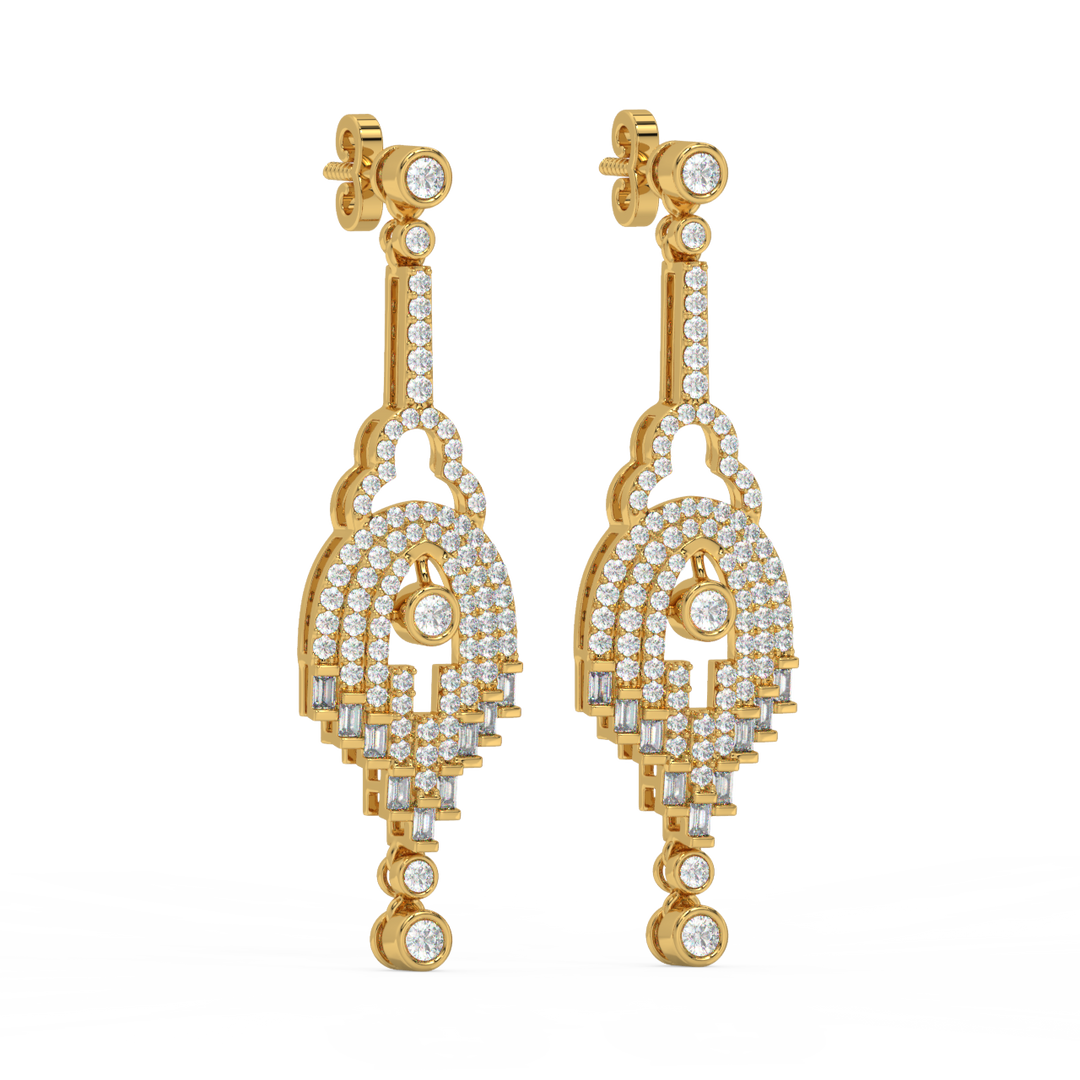 Elegant Streams Lab Grown Diamond Drop Earrings by Stefee Jewels