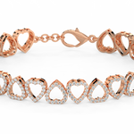 Load image into Gallery viewer, Locked Hearts Lab Grown Diamond Bracelet by Stefee Jewels
