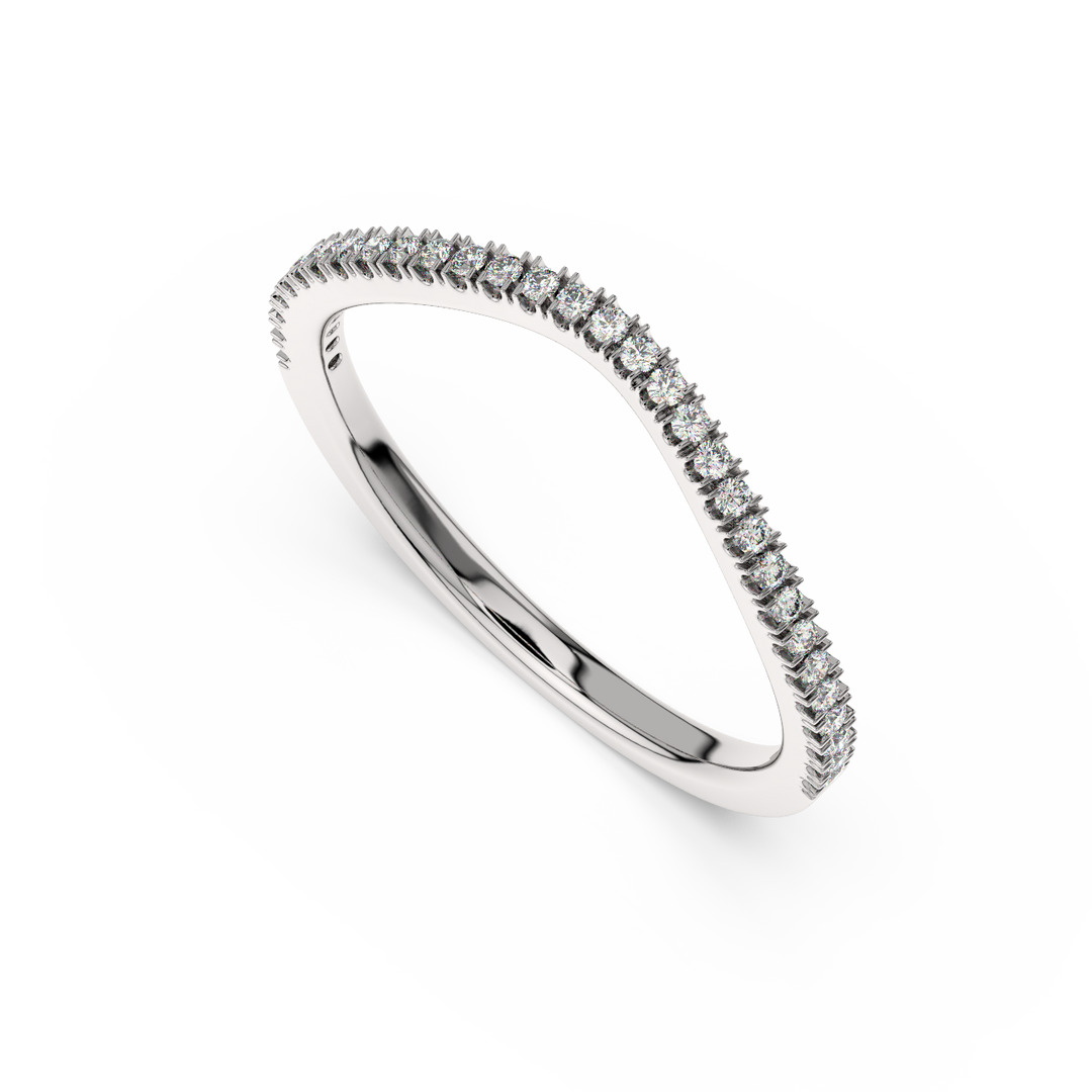Slight Rippling Round Lab Grown Diamond Ring by Stefee Jewels