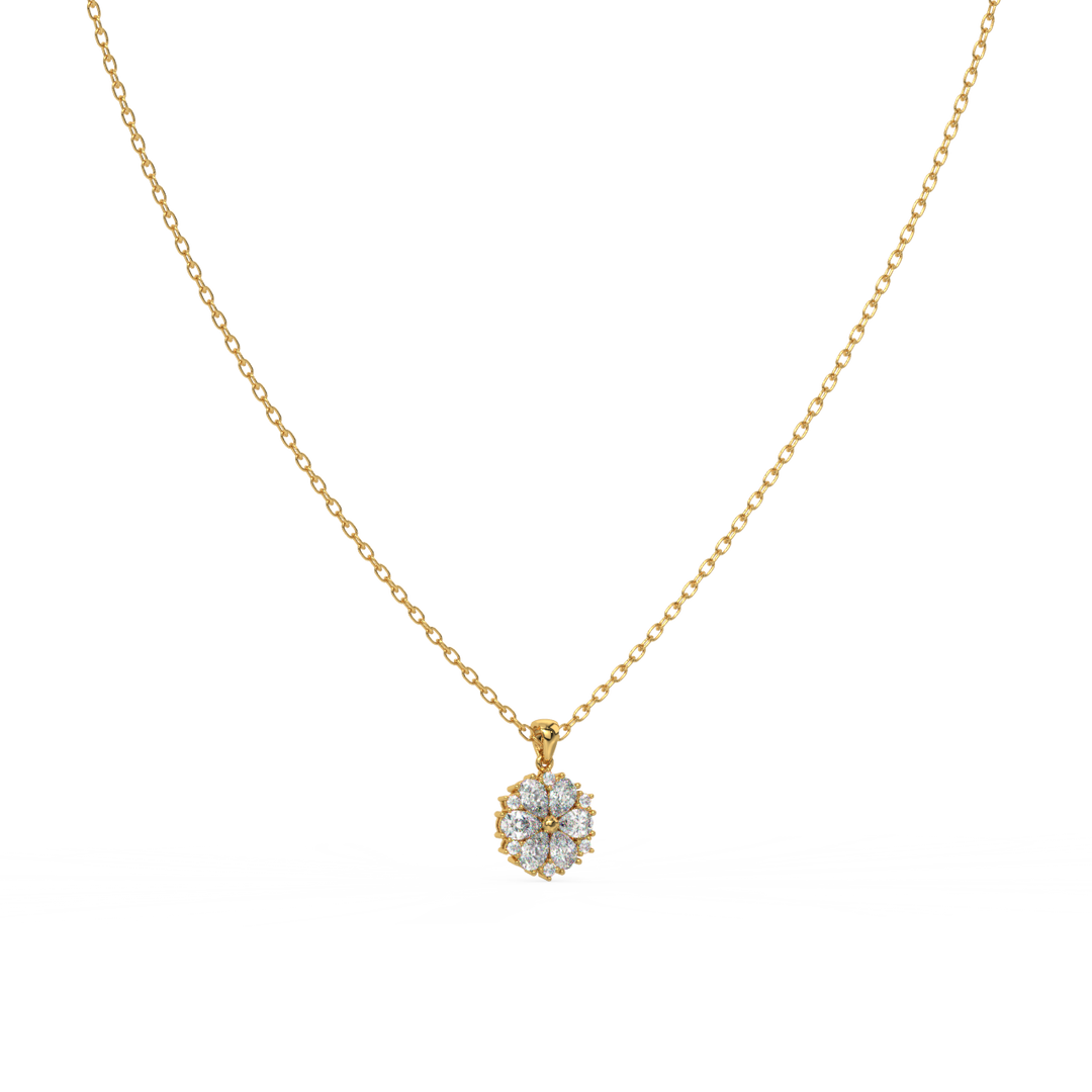 Floral Radiance  Lab Grown Diamond  Pendant Set by Stefee Jewels