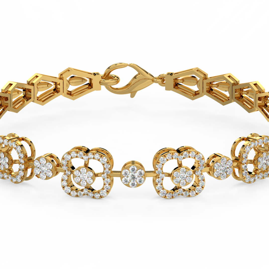 Twinkling Hearts Lab Grown Diamond Bracelet by Stefee jewels