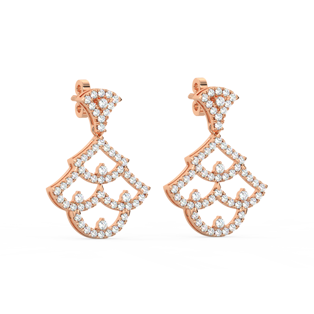 Brilliant Chains Lab Grown Diamond Drop Earrings by Stefee Jewels