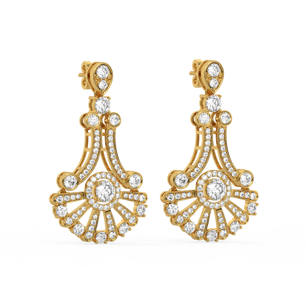 Lustrous Swing Lab Grown Diamond Drop Earrings by Stefee Jewels