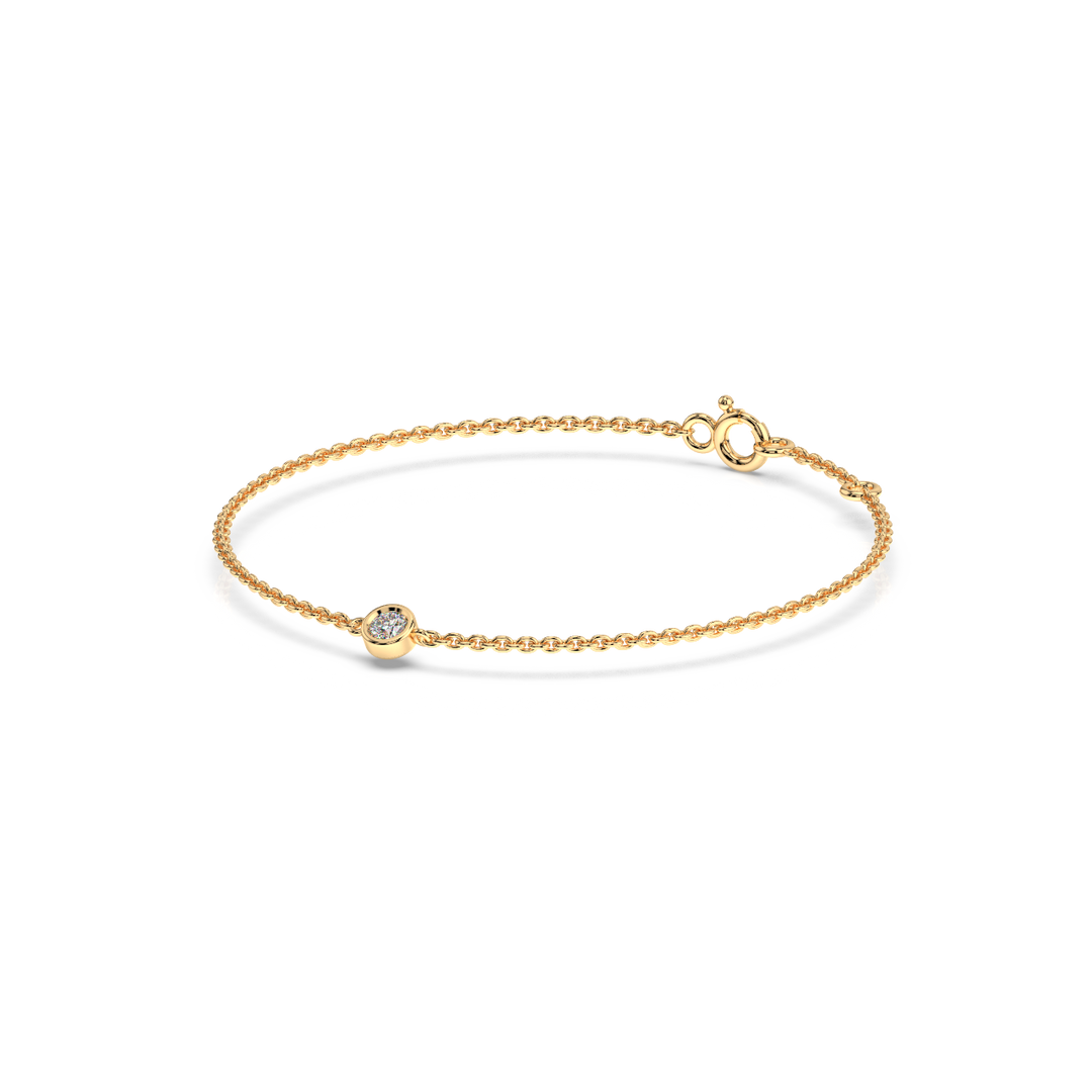 Bezel Set Lab Grown Diamond Bracelet by Stefee