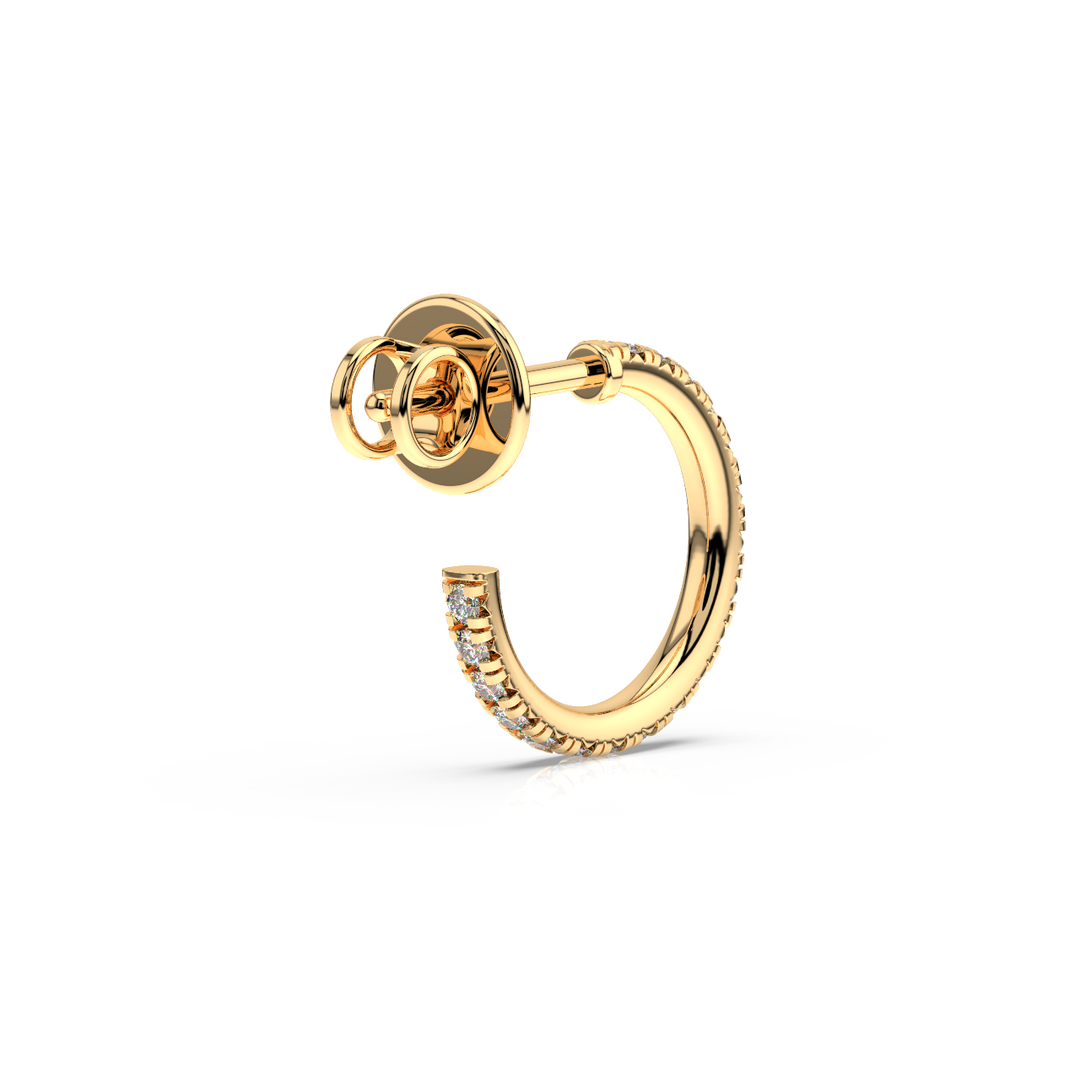 0.42 ct Lab Grown Diamond Arc Hoops Earrings by Stefee