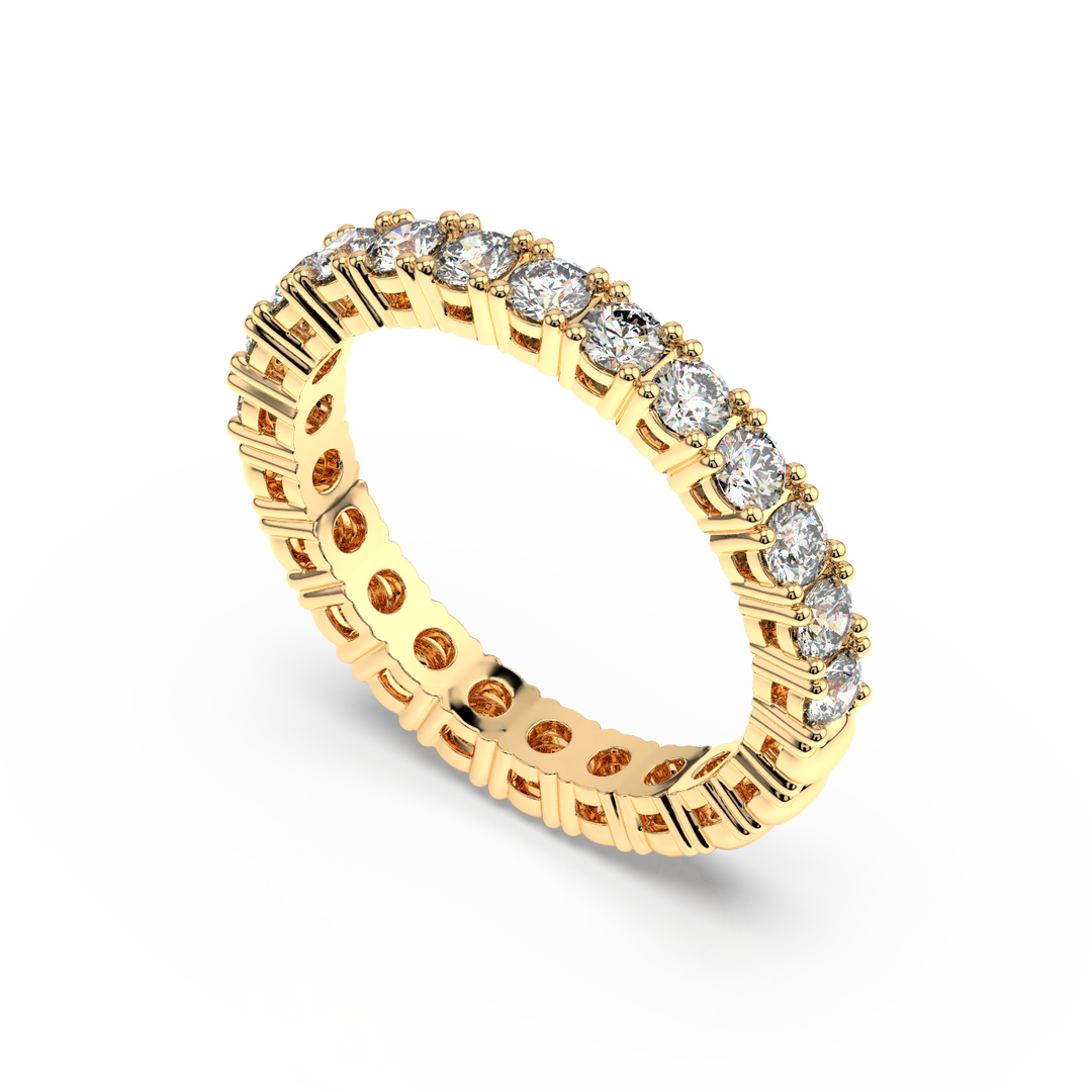 Large Petite Brilliant Round Band Lab Grown Diamond Ring by Stefee Jewels
