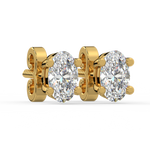 Load image into Gallery viewer, Solitaire Oval Lab Grown Diamond Studs Earrings by Stefee
