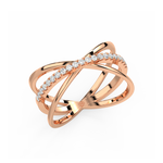 Load image into Gallery viewer, Criss-Cross  Lab Grown Diamond Ring by Stefee Jewels
