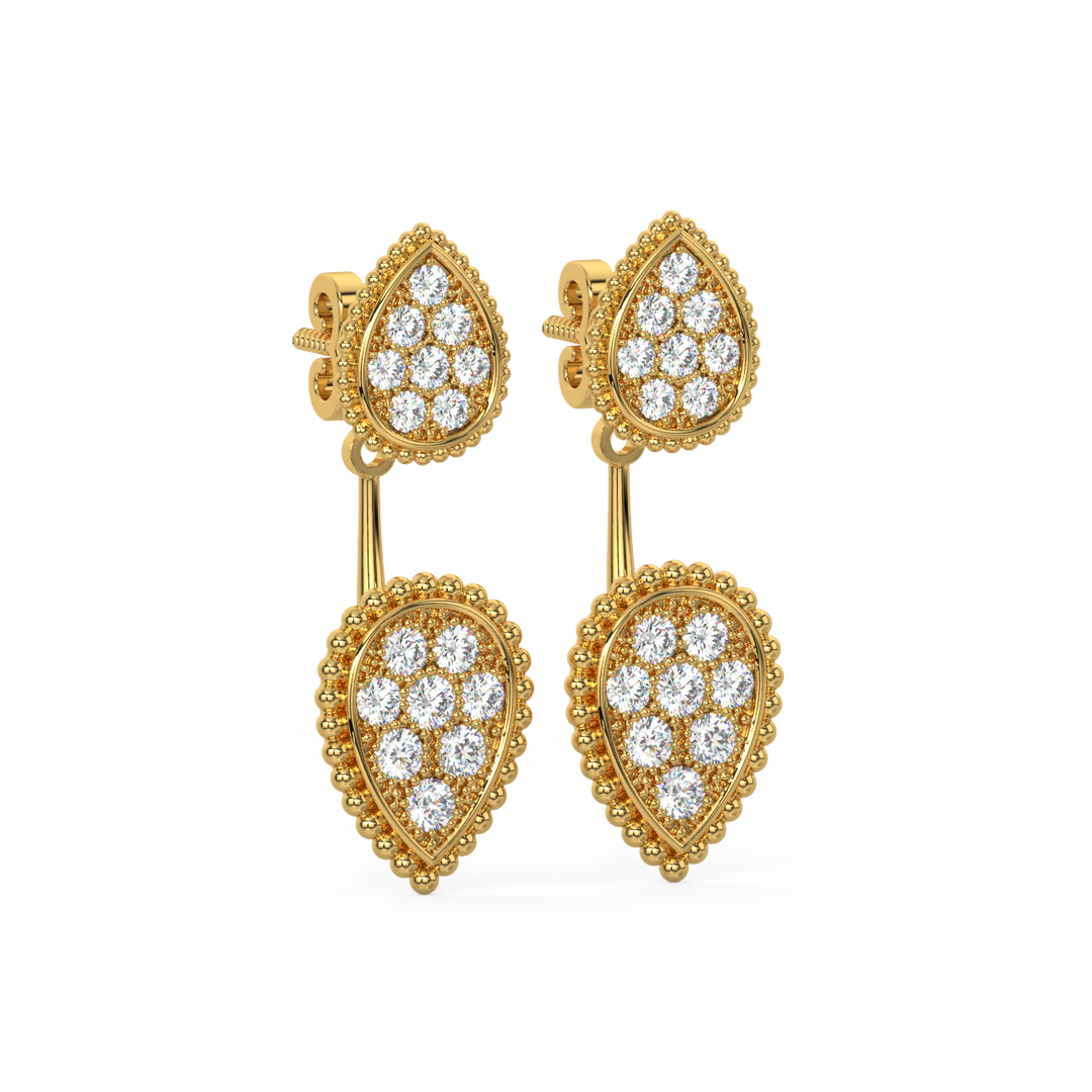 Pear Shaped Diamond Earrings By Stefee Jewels