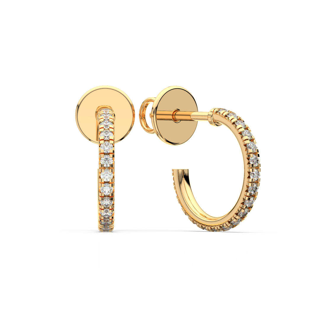 0.42 ct Lab Grown Diamond Arc Hoops Earrings by Stefee