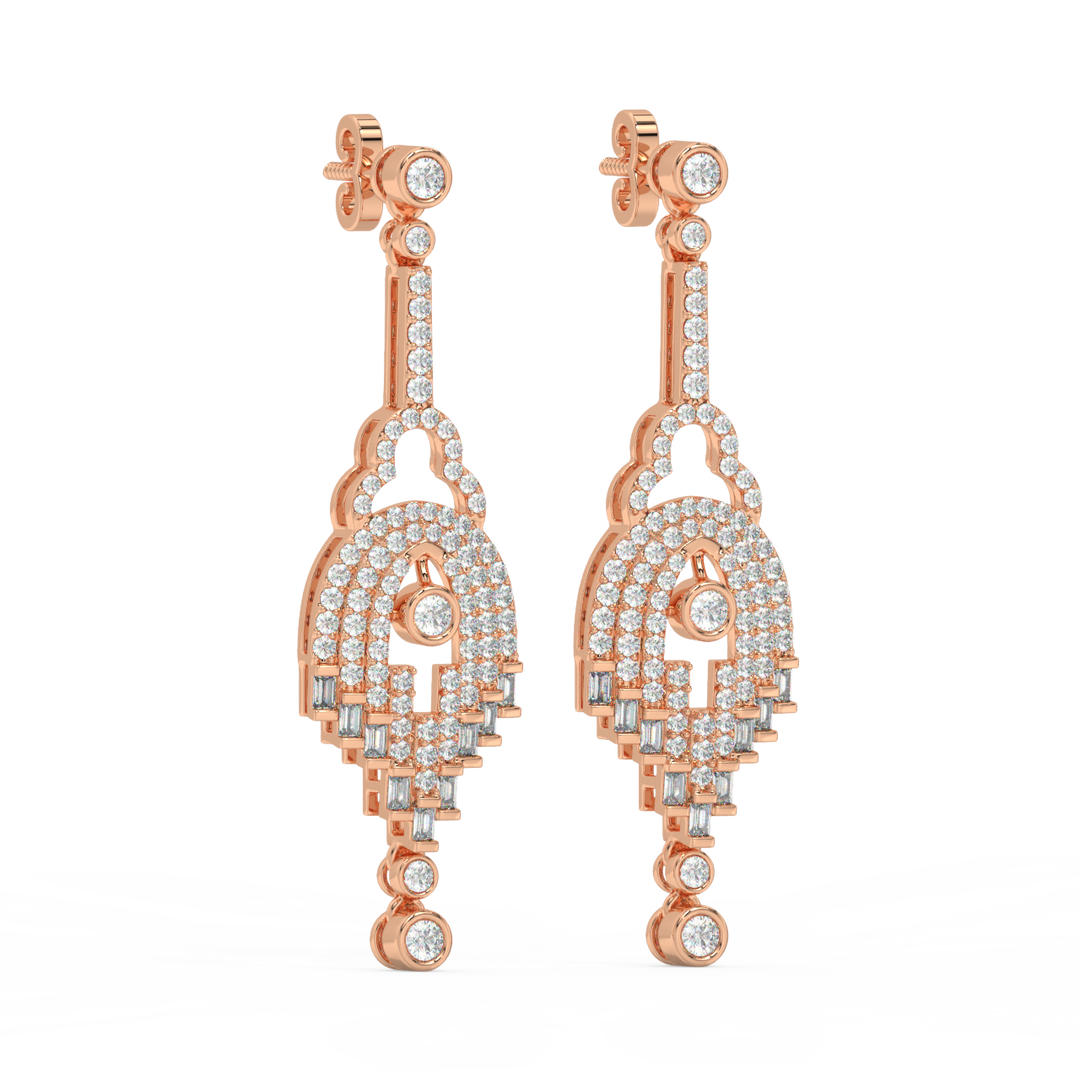 Elegant Streams Lab Grown Diamond Drop Earrings by Stefee Jewels