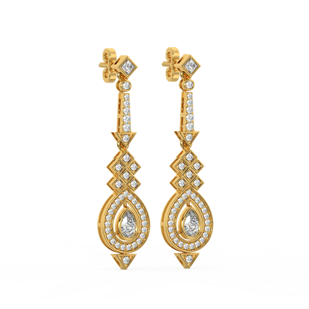 Radiant Twinkle Lab Grown Diamond Drop Earrings by Stefee Jewels