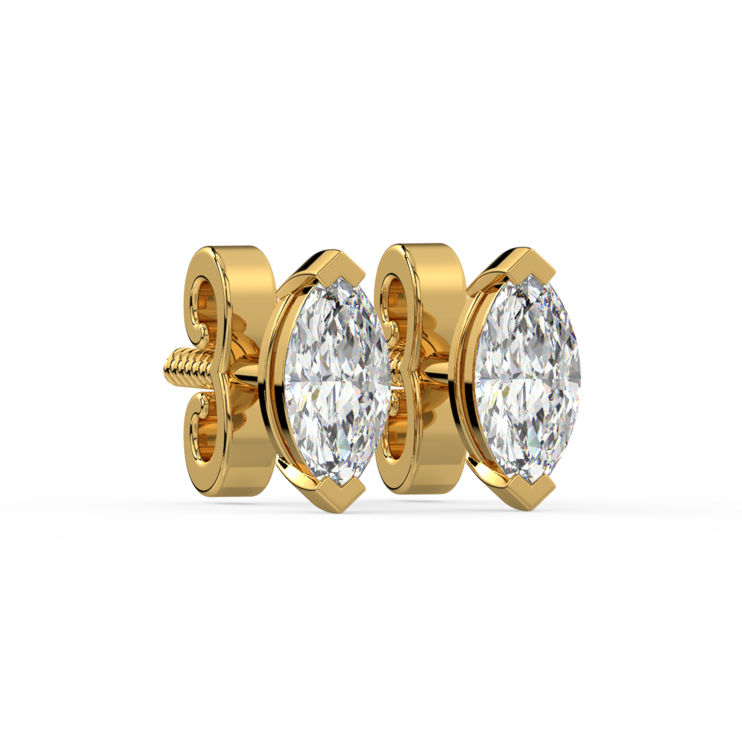 Solitaire Marquise Lab Grown Diamond Studs Earrings by Stefee