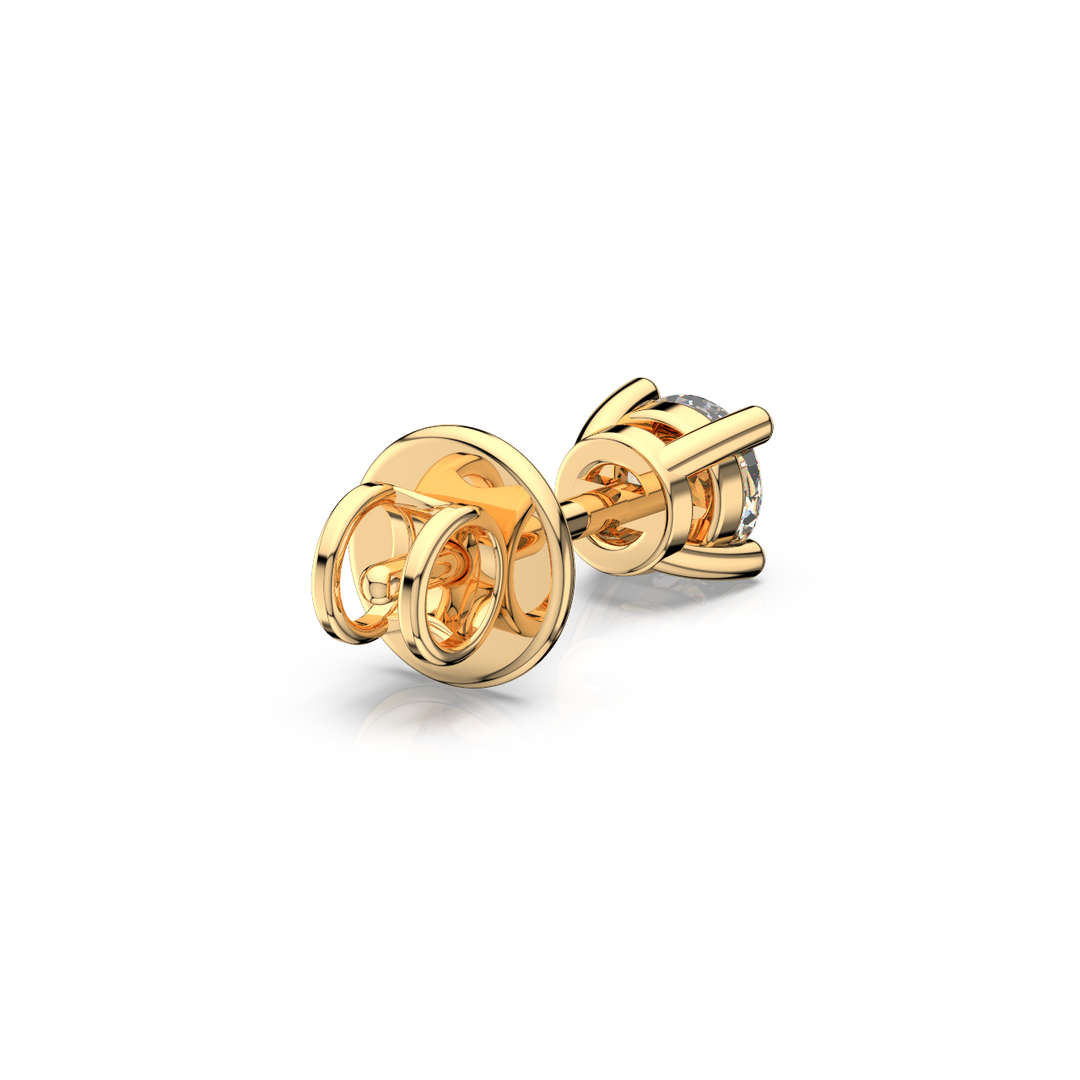Solitaire Round Lab Grown Diamond Studs Earrings by Stefee