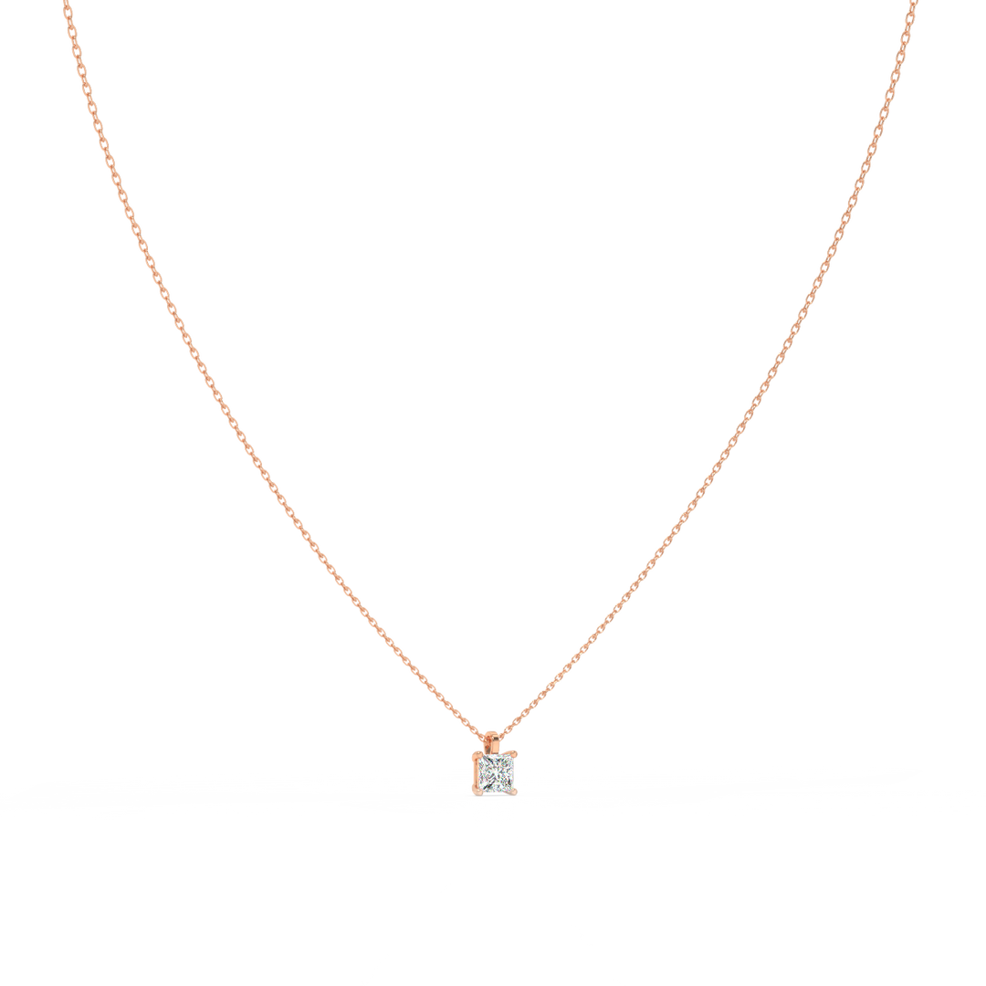 Solitaire Princess Lab Grown Diamonds Pendant by Stefee