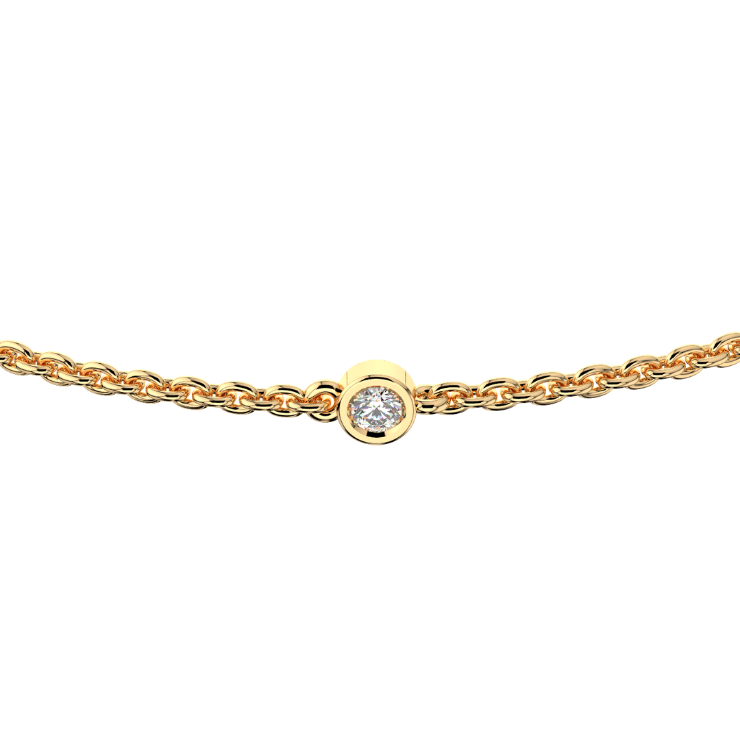 Bazel Set 5 Lab Grown Diamond Bracelet by Stefee
