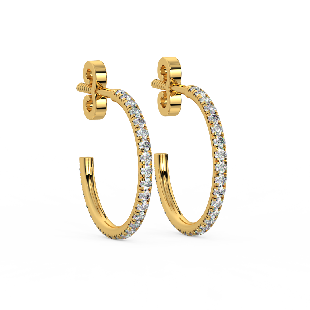 Lab Grown Diamond Arc Hoops Earrings by Stefee