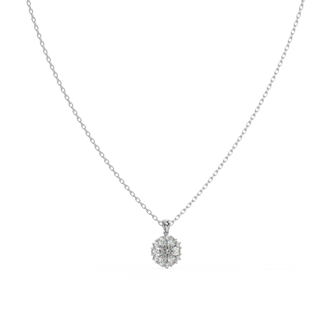 Floral Radiance  Lab Grown Diamond  Pendant Set by Stefee Jewels