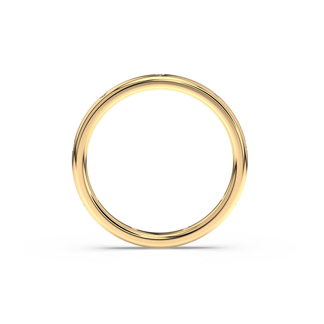 Stacking Band Ring with 9 Lab Grown Diamond Ring by Stefee Jewels