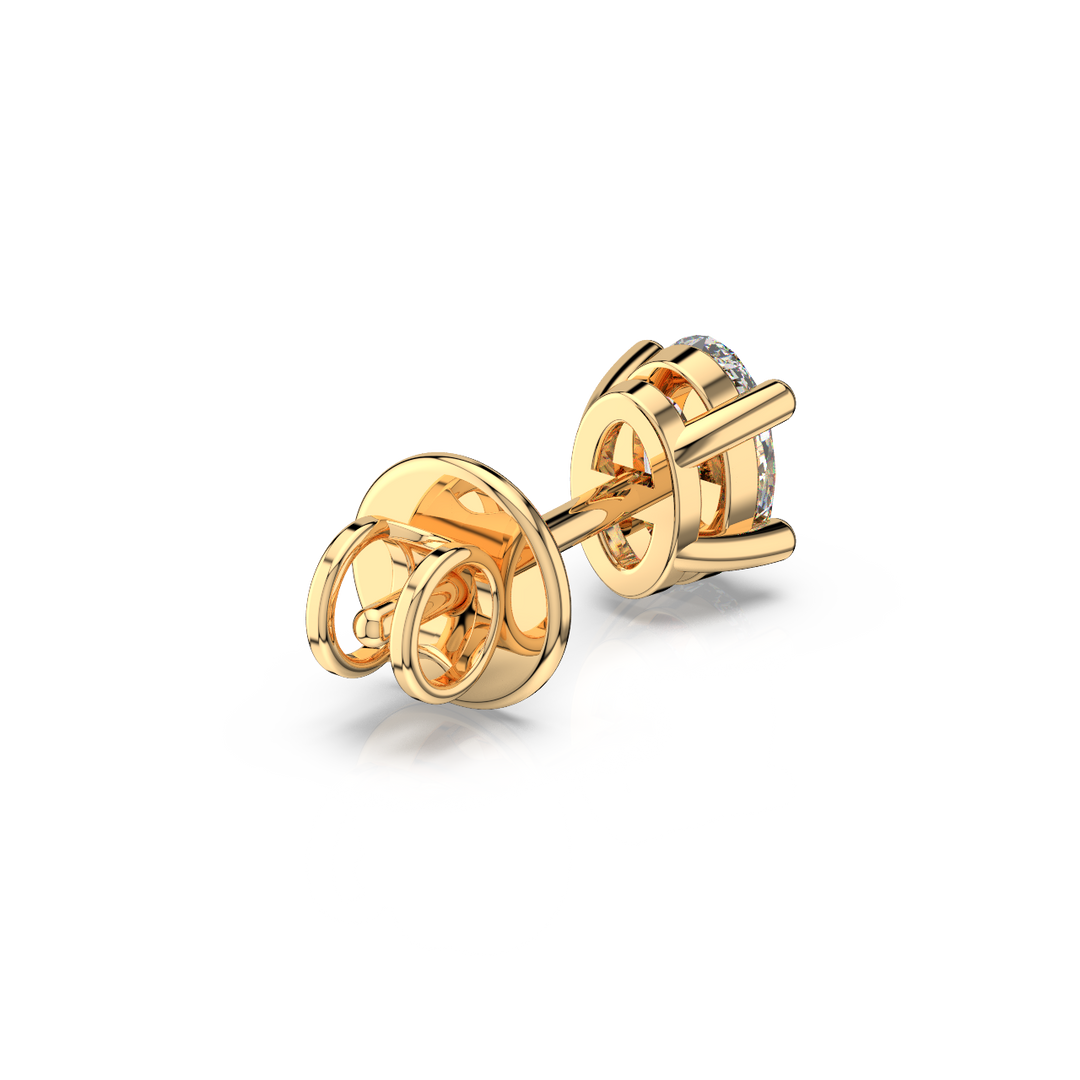 Solitaire Oval Lab Grown Diamond Studs Earrings by Stefee