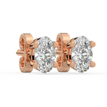 Load image into Gallery viewer, Solitaire Oval Lab Grown Diamond Studs Earrings by Stefee
