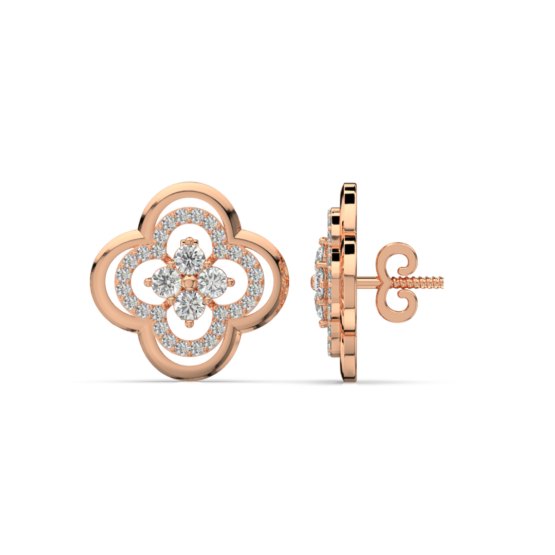 Radiant Reflections Lab Grown Diamond Stud Earrings by Stefee Jewels