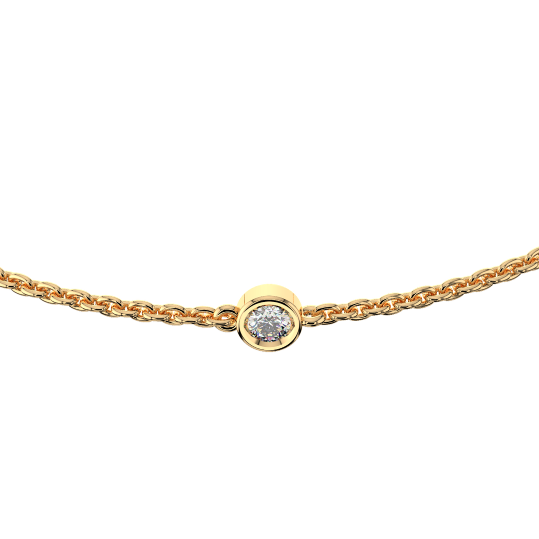Bezel Set 3  Lab Grown Diamond Bracelet by Stefee