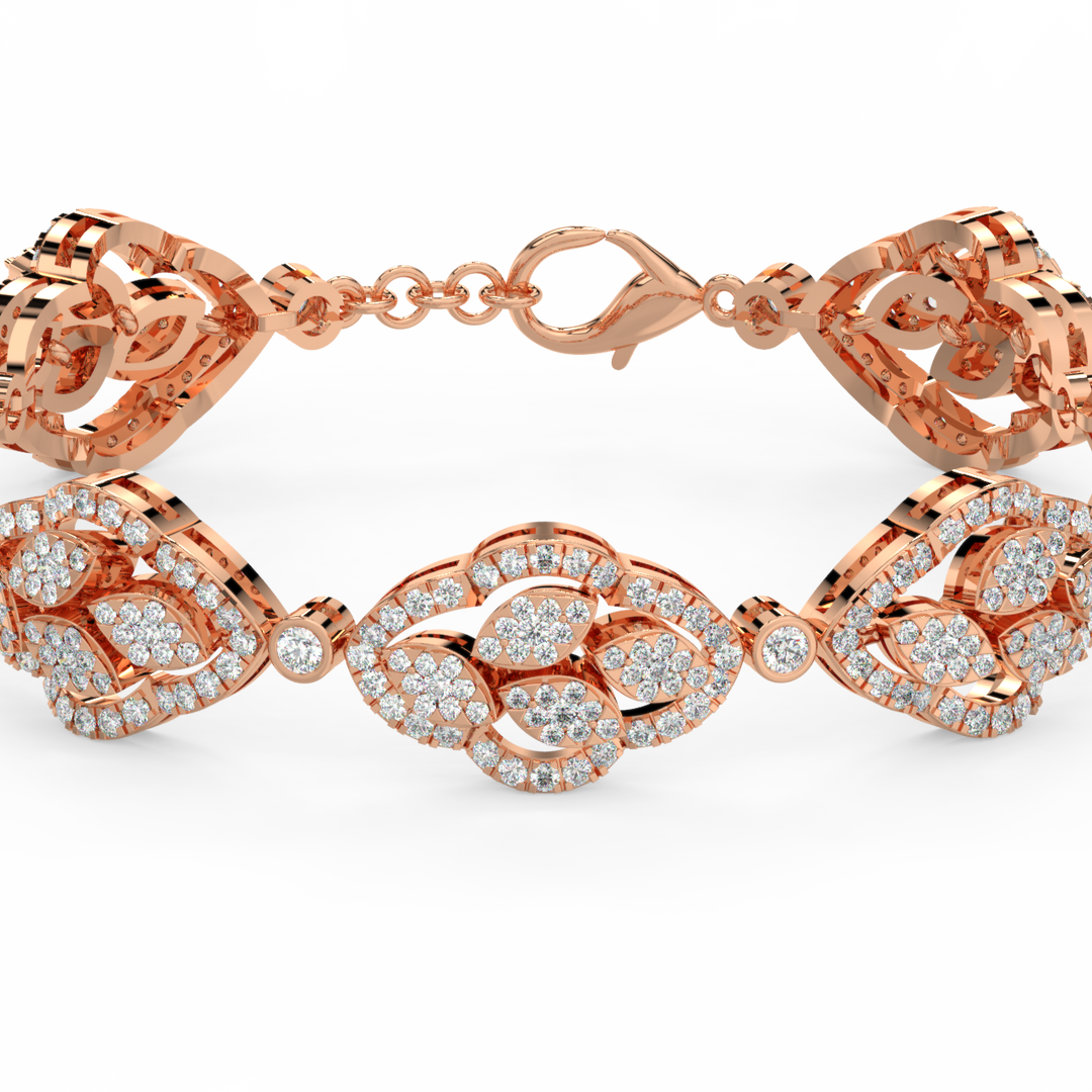 Sparkling Petals Lab Grown Diamond Bracelet by Stefee Jewels