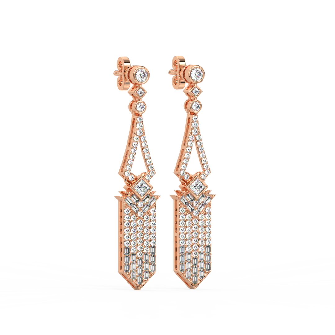 Dazzling Swirls Lab Grown Diamond Drop Earrings by Stefee Jewels