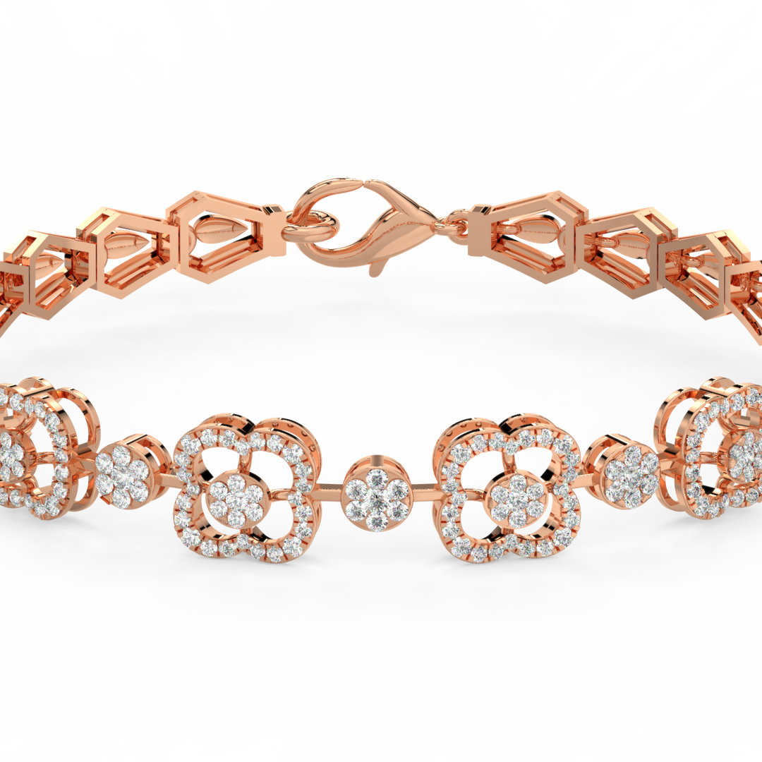 Twinkling Hearts Lab Grown Diamond Bracelet by Stefee jewels