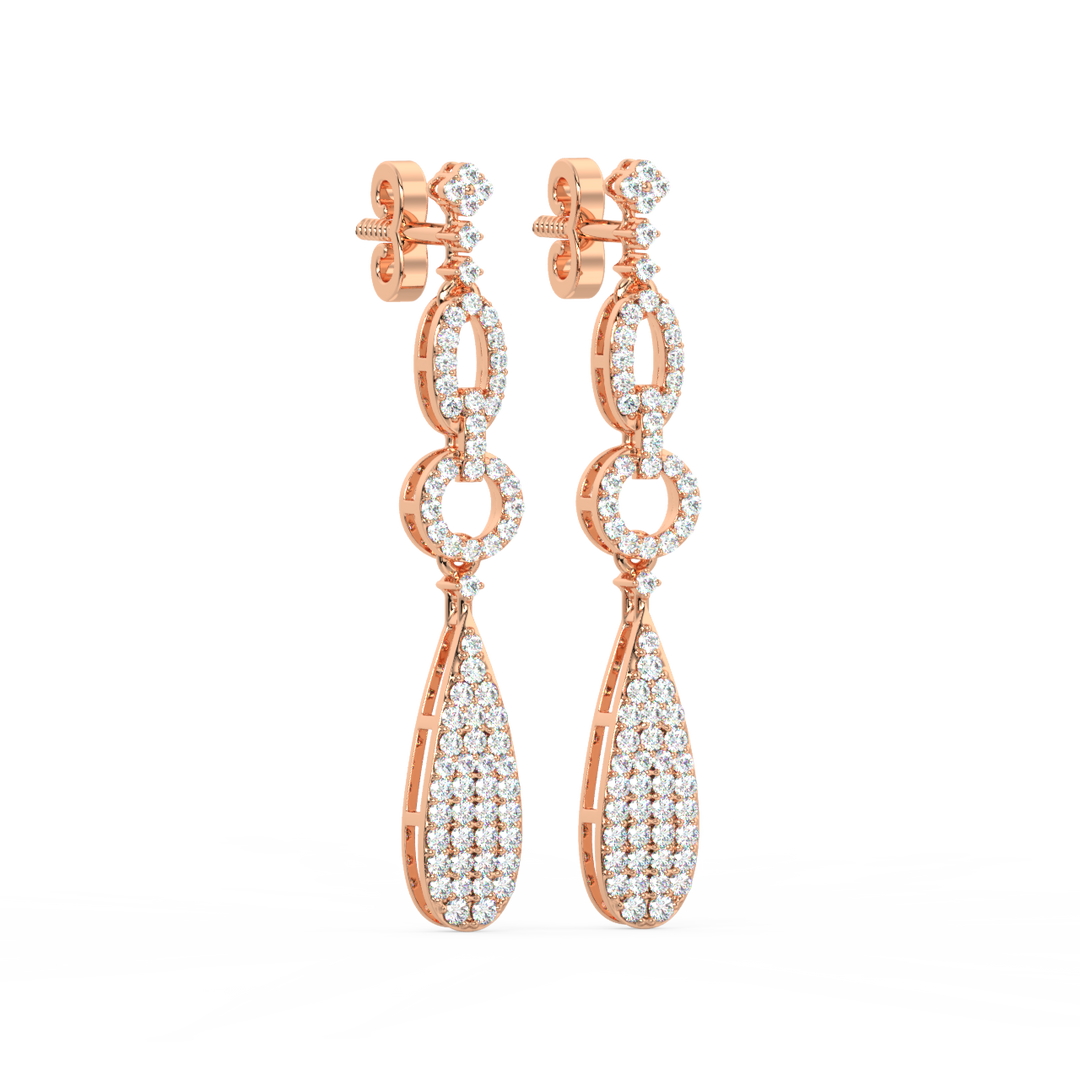 Sleek Blooming Leaf Lab Grown Diamond Drop Earrings By Stefee Jewels