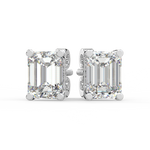 Load image into Gallery viewer, Solitaire Emerald Lab Grown Diamond Studs Earrings by Stefee
