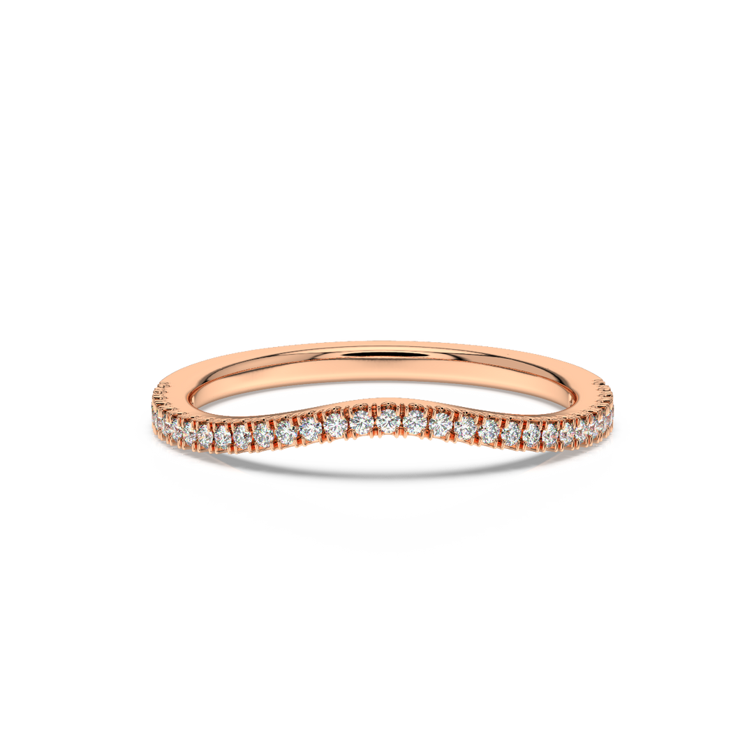 Slight Rippling Round Lab Grown Diamond Ring by Stefee Jewels
