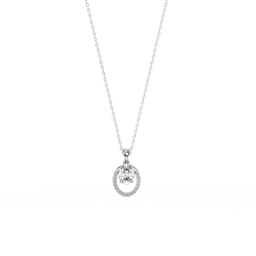 Lunar Radiance Lab Grown Diamond  Pendant Set by Stefee Jewels