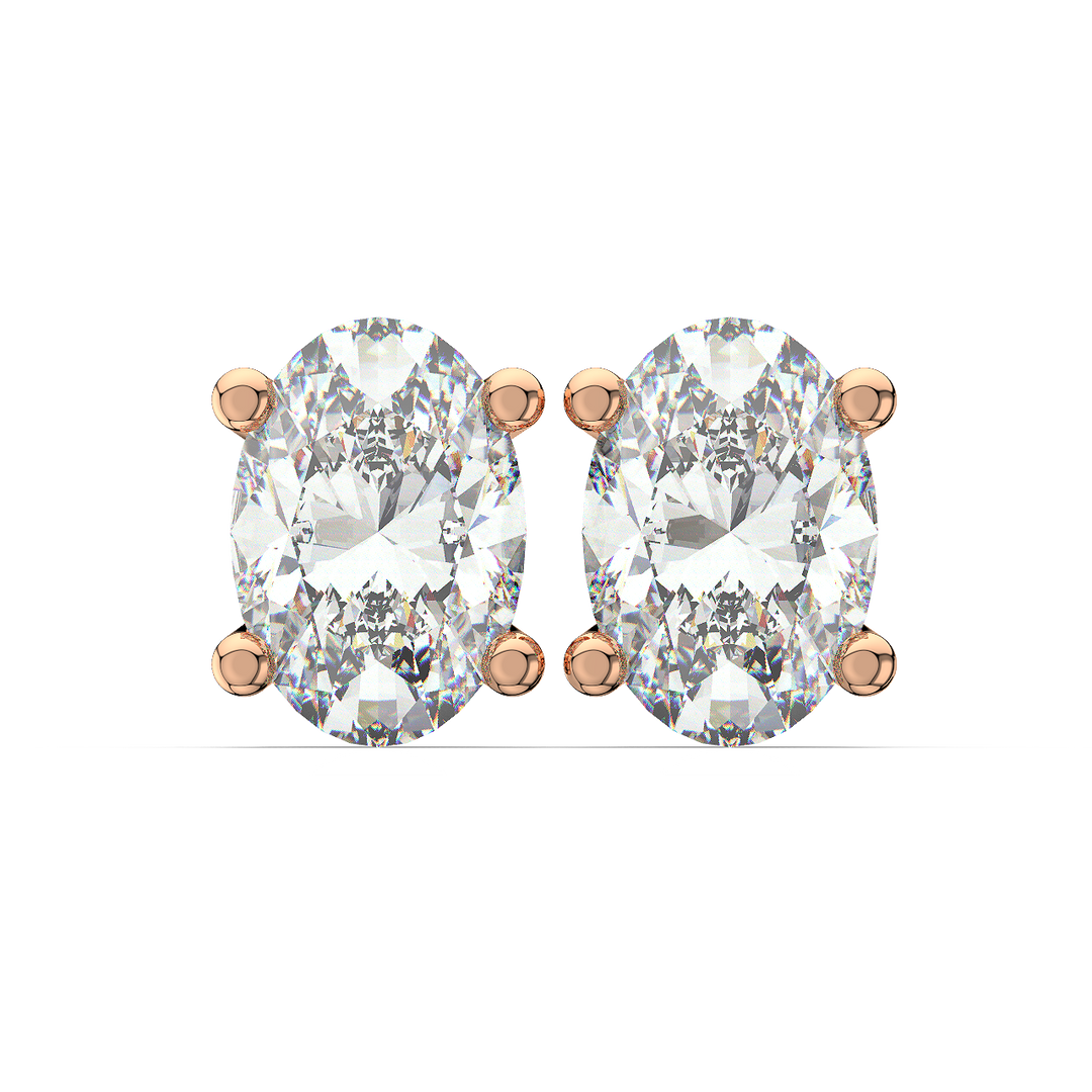 Solitaire Oval Lab Grown Diamond Studs Earrings by Stefee (Copy) 1