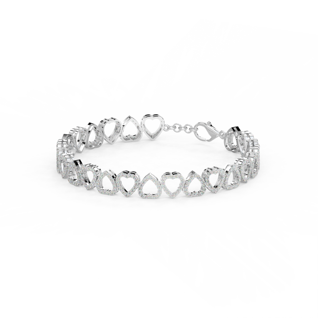 Locked Hearts Lab Grown Diamond Bracelet by Stefee Jewels