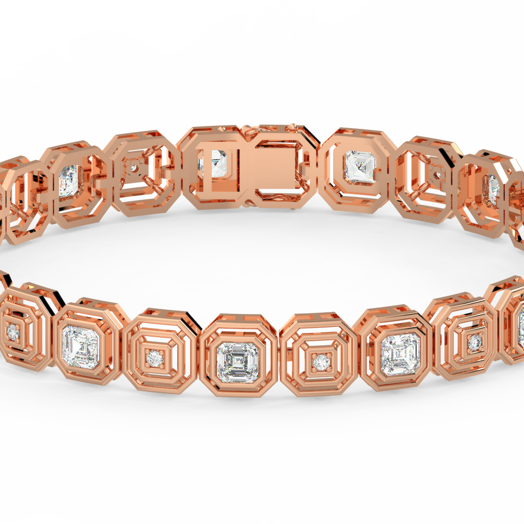 Bridal  Lab Grown Diamond Bracelet with sparkling  by Stefee Jewels