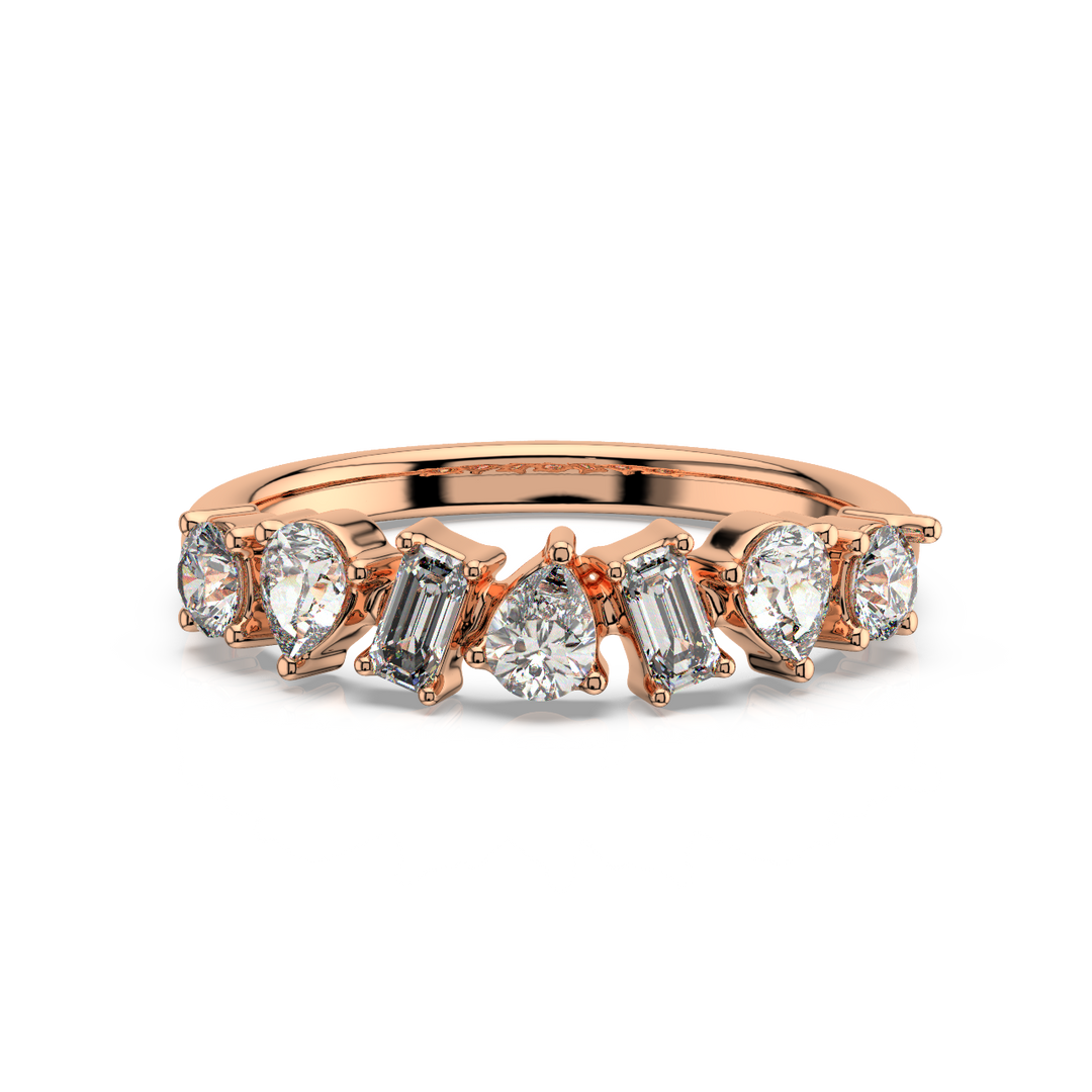 Multi-Shape Half Band Lab Grown - Engagement Diamond Ring by Stefee