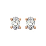 Load image into Gallery viewer, Solitaire Oval Lab Grown Diamond Studs Earrings by Stefee