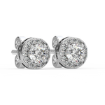 Load image into Gallery viewer, Lab Grown Diamond Round Halo Studs Earrings by Stefee
