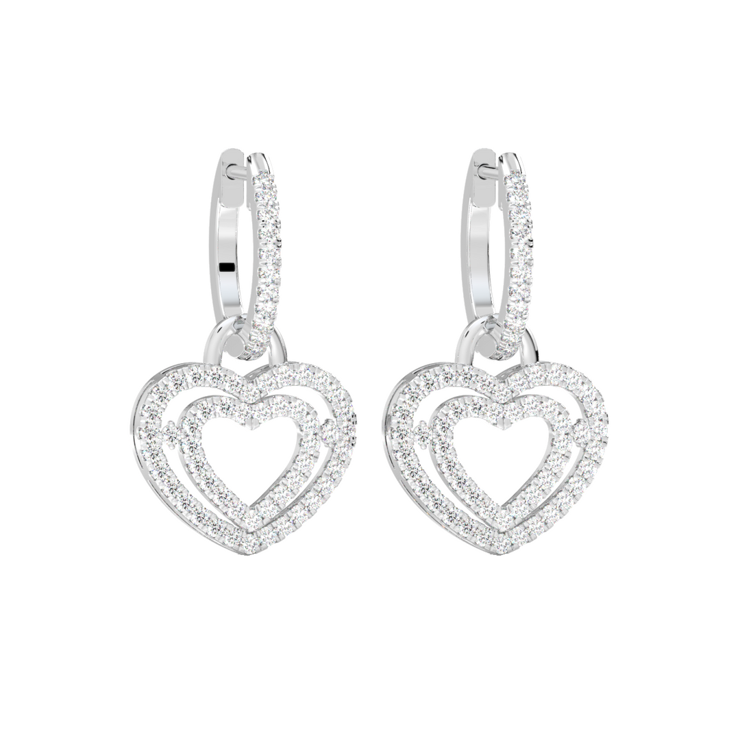 Dual Heart Lab Grown Diamond Drops By Stefee Jewels