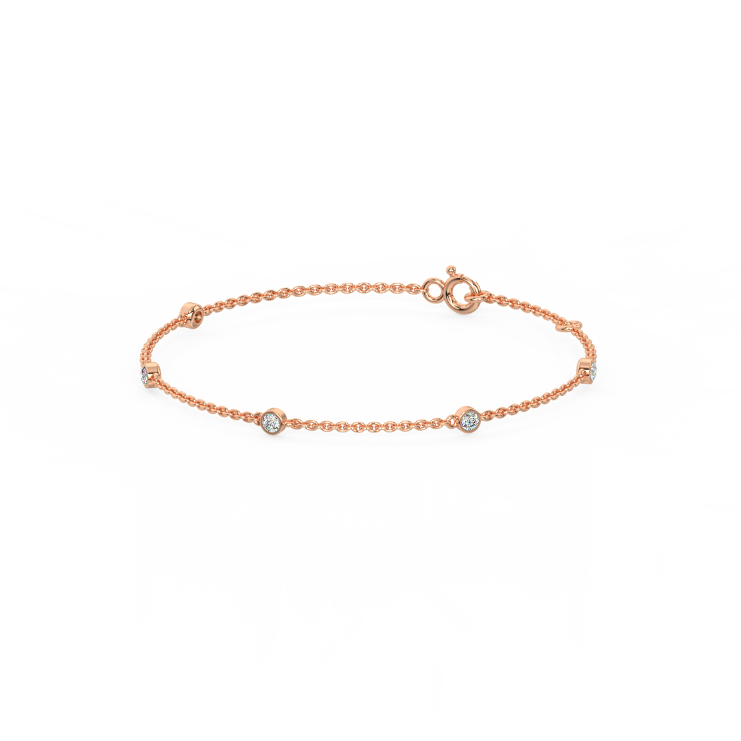 Bazel Set 5 Lab Grown Diamond Bracelet by Stefee