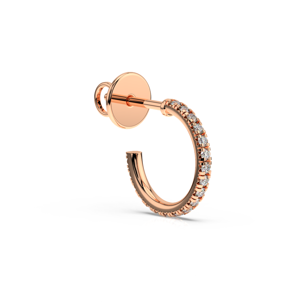 0.42 ct Lab Grown Diamond Arc Hoops Earrings by Stefee