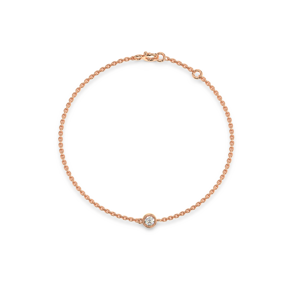 Bezel Set Lab Grown Diamond Bracelet by Stefee