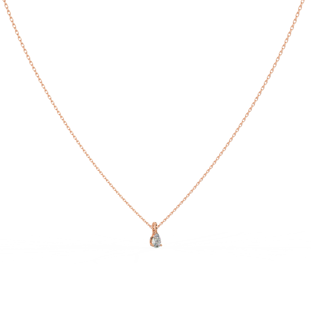 Solitaire Pear Lab Grown Diamond Pendant by Stefee