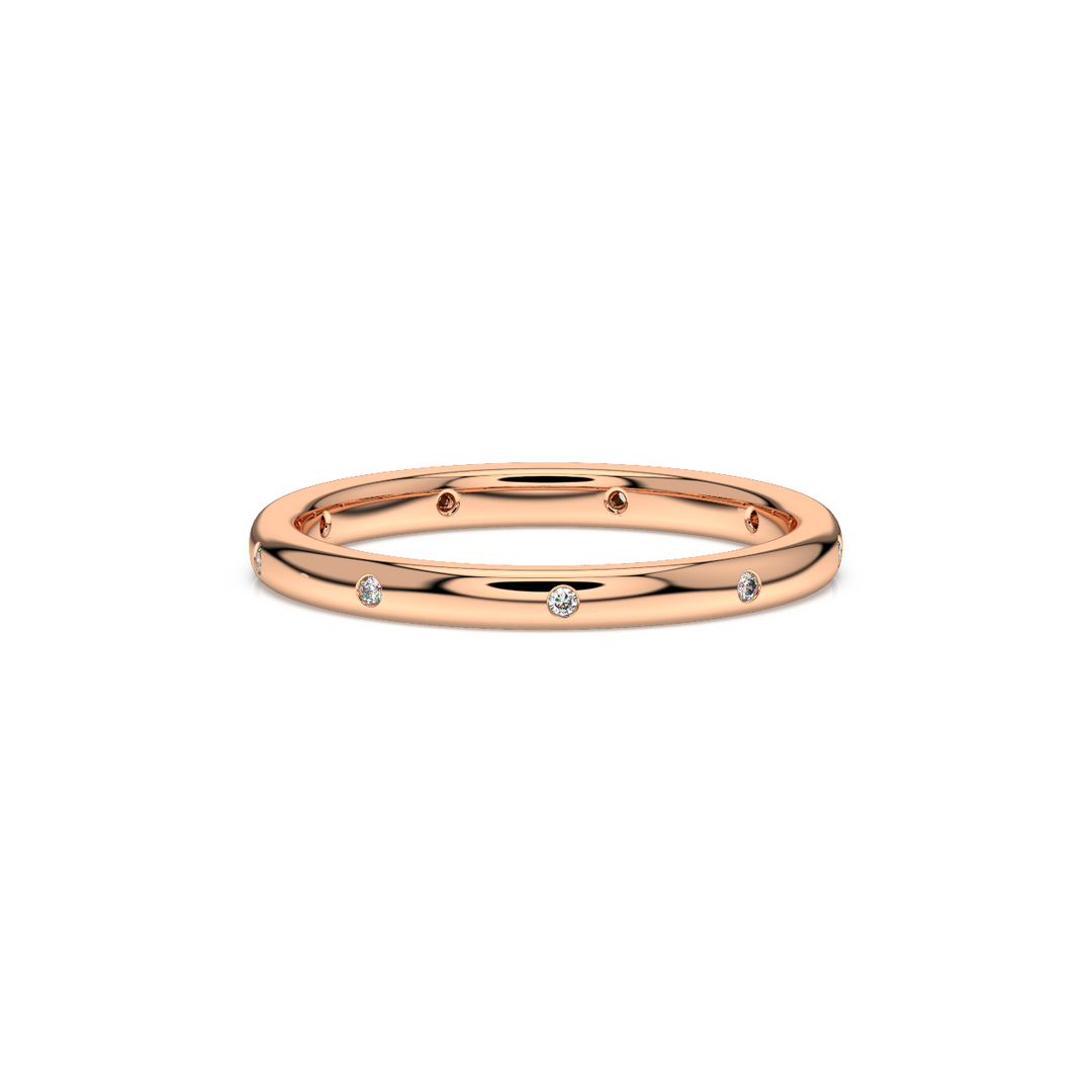 Stacking Band Ring with 9 Lab Grown Diamond Ring by Stefee Jewels