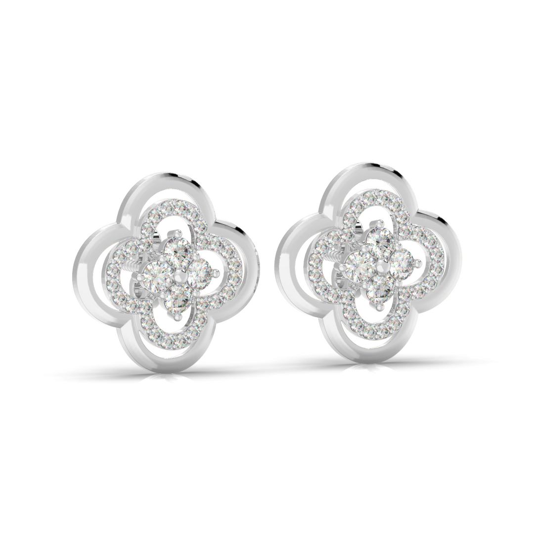 Radiant Reflections Lab Grown Diamond Stud Earrings by Stefee Jewels