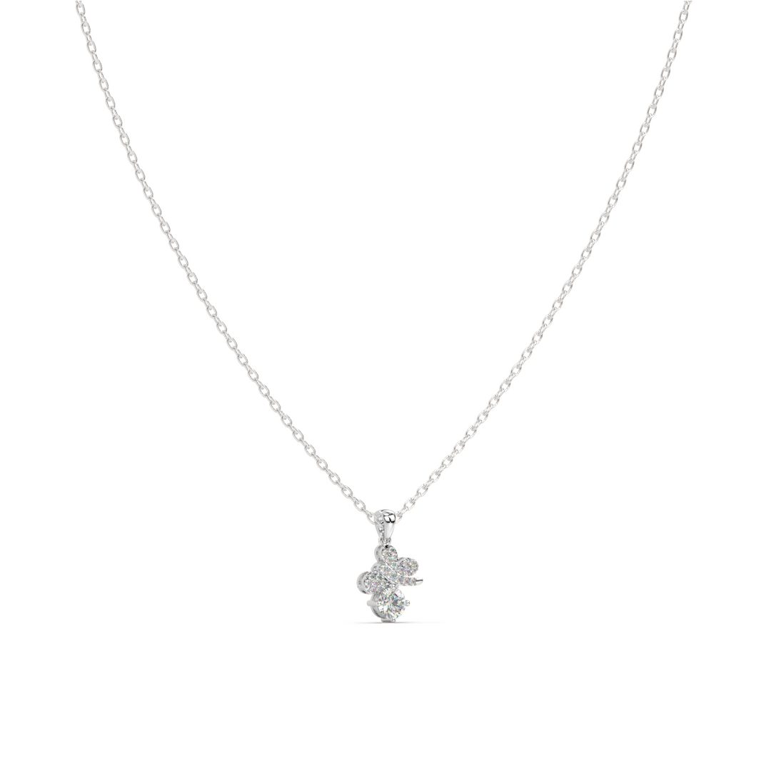 Graceful Contours  Lab Grown Diamond  Pendant Set by Stefee Jewels