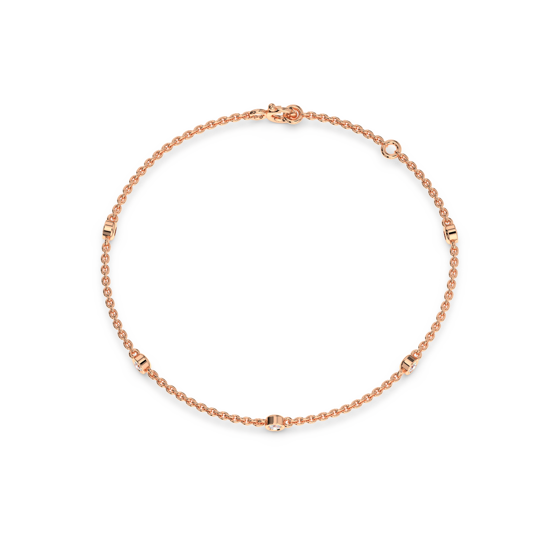 Bazel Set 5 Lab Grown Diamond Bracelet by Stefee