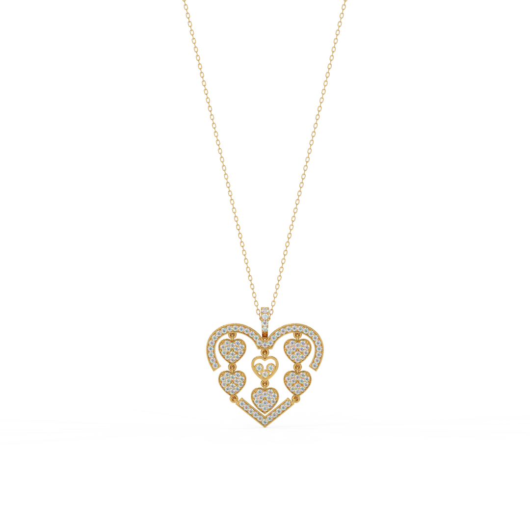 Dazzling Heart  Lab Grown Diamond Pendant by Stefee Jewels